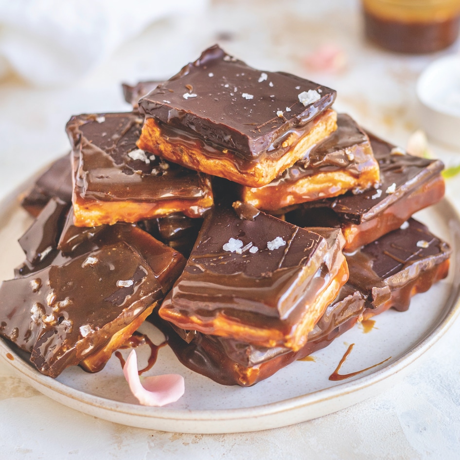 Vegan Shortbread Millionaire Bars 