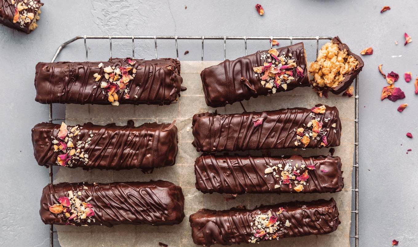 Rich Vegan Peanut Butter Chocolate Crunch Bars