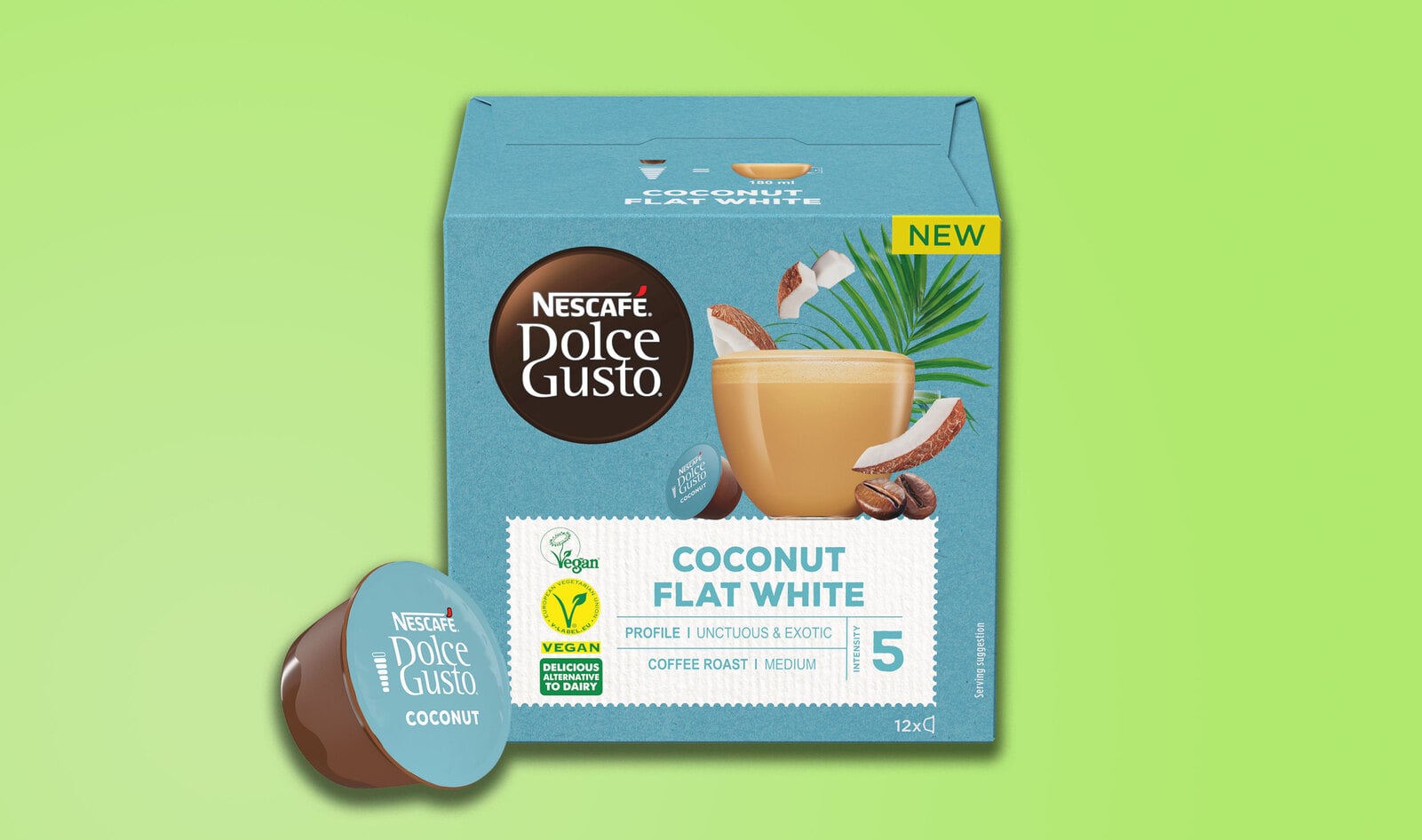 Almond or Oat Flat White Vegan Coffee Pods Plant NESCAFÉ Dolce Gusto Coconut