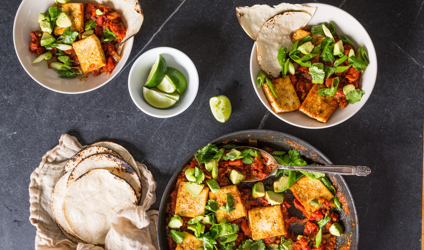 Vegan Tofu Rancheros With Avocado