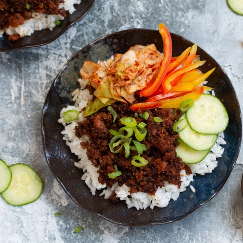 Vegan Korean BBQ Bowls With Kimchi 