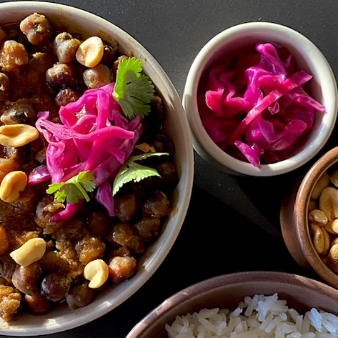Vegan Afro-Peruvian Carapulcra (Spicy Chickpea Stew)