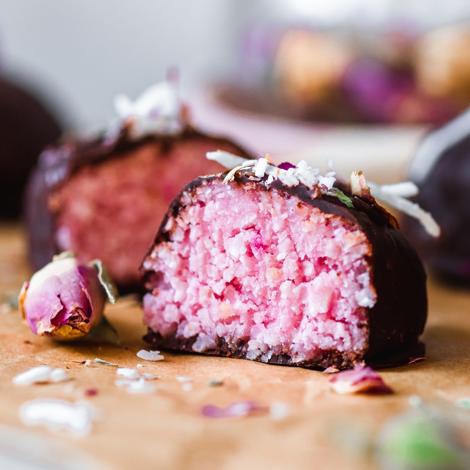 Vegan Rose-Flavored Bounty Bars