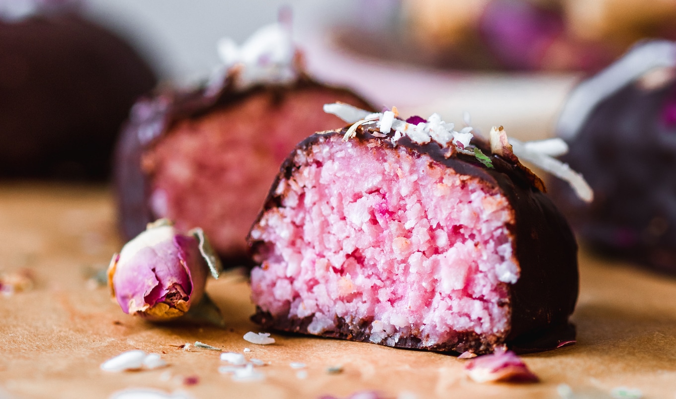 Vegan Rose-Infused Bounty Bars