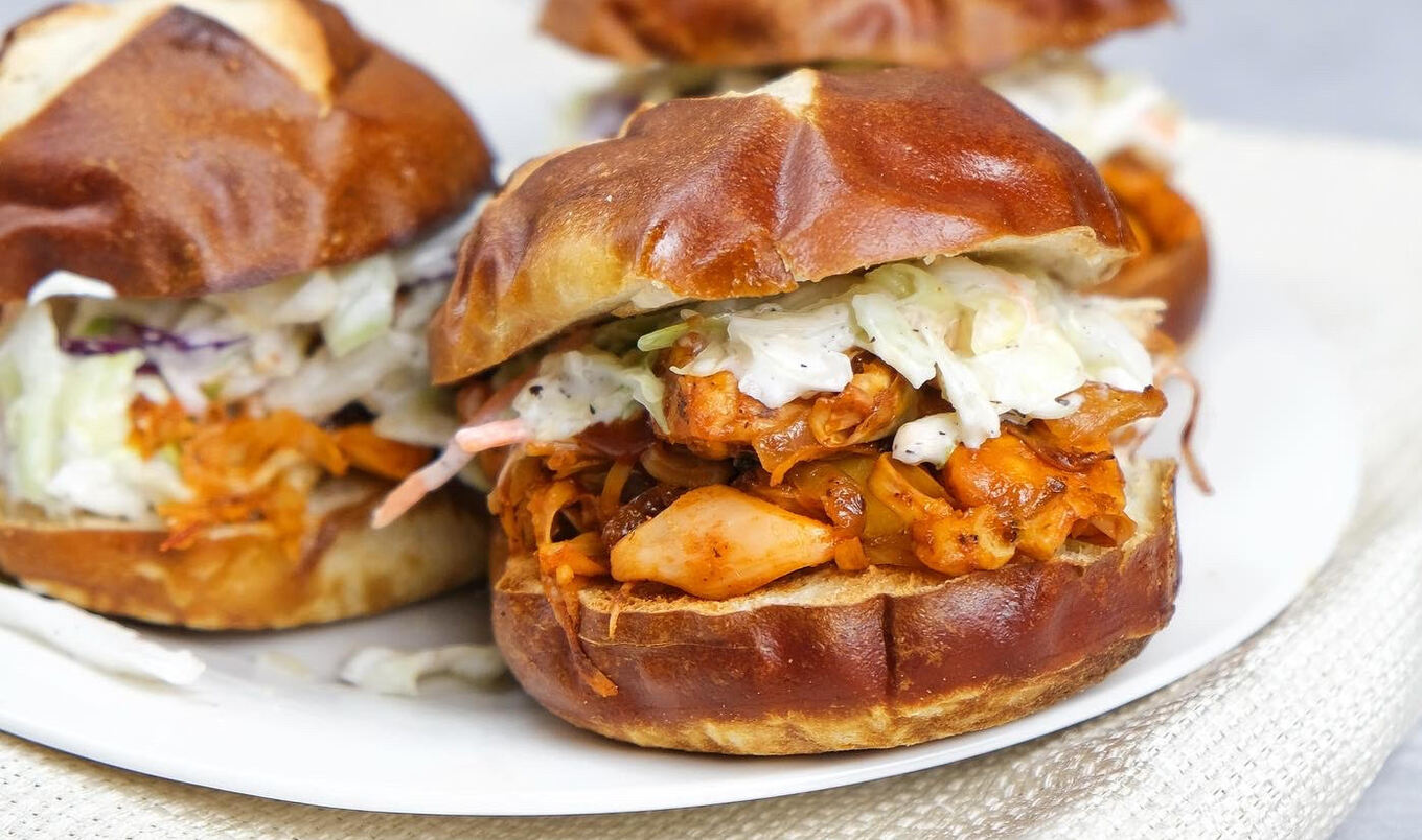 Smoky Vegan BBQ Pulled Jackfruit Sliders | VegNews