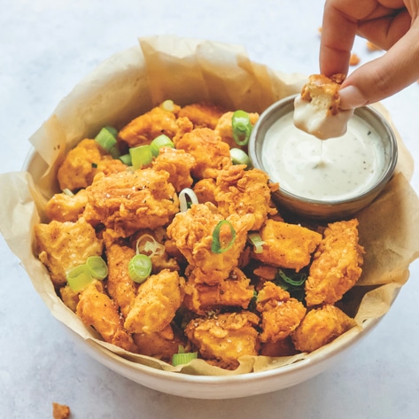 Easy, Crispy Vegan Tofu Popcorn Chicken