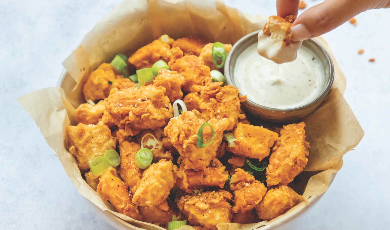 Easy, Crispy Vegan Tofu Popcorn Chicken