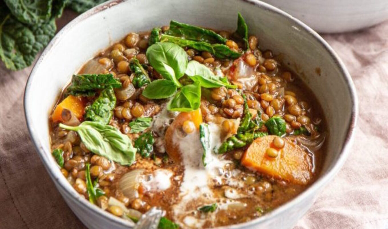 French Lentil and Plant-Based Kale Stew