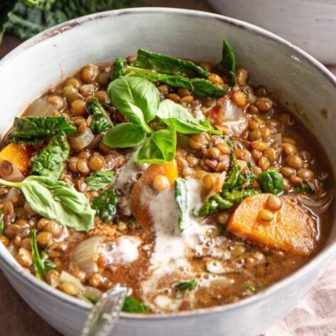 Vegan French Lentil &amp; Kale Stew