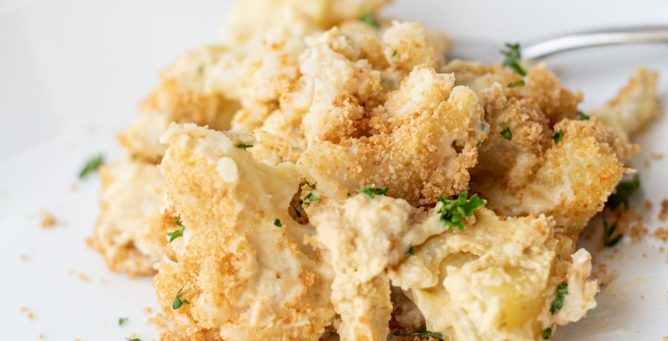 Vegan Cheesy Cauliflower Potato Casserole
