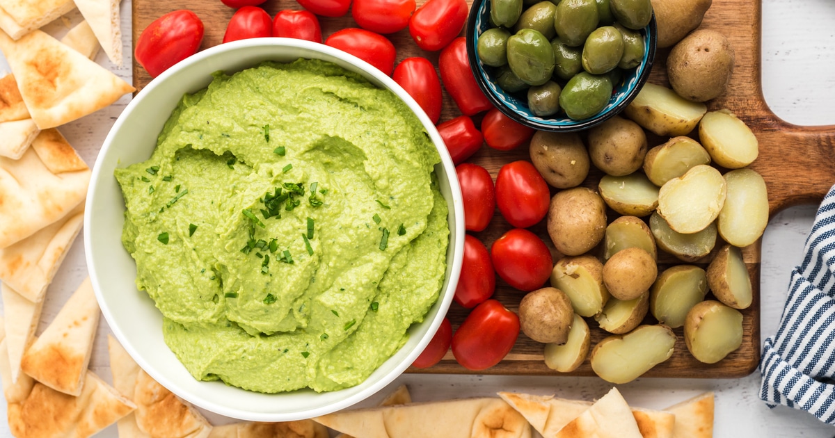Simple Vegan Avocado Edamame Hummus