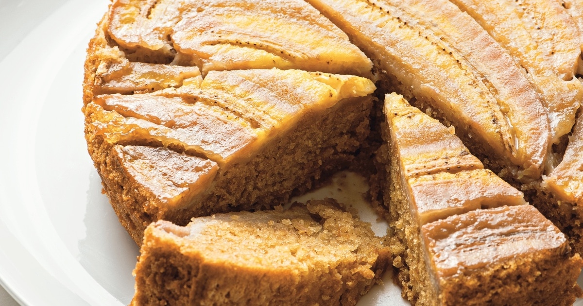 Vegan Miso-Caramel Upside-Down Banana Cake