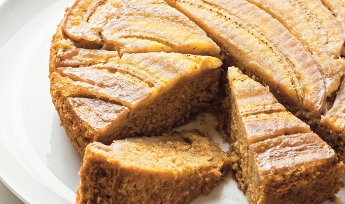 Vegan Banana Caramel Upside-Down Cake