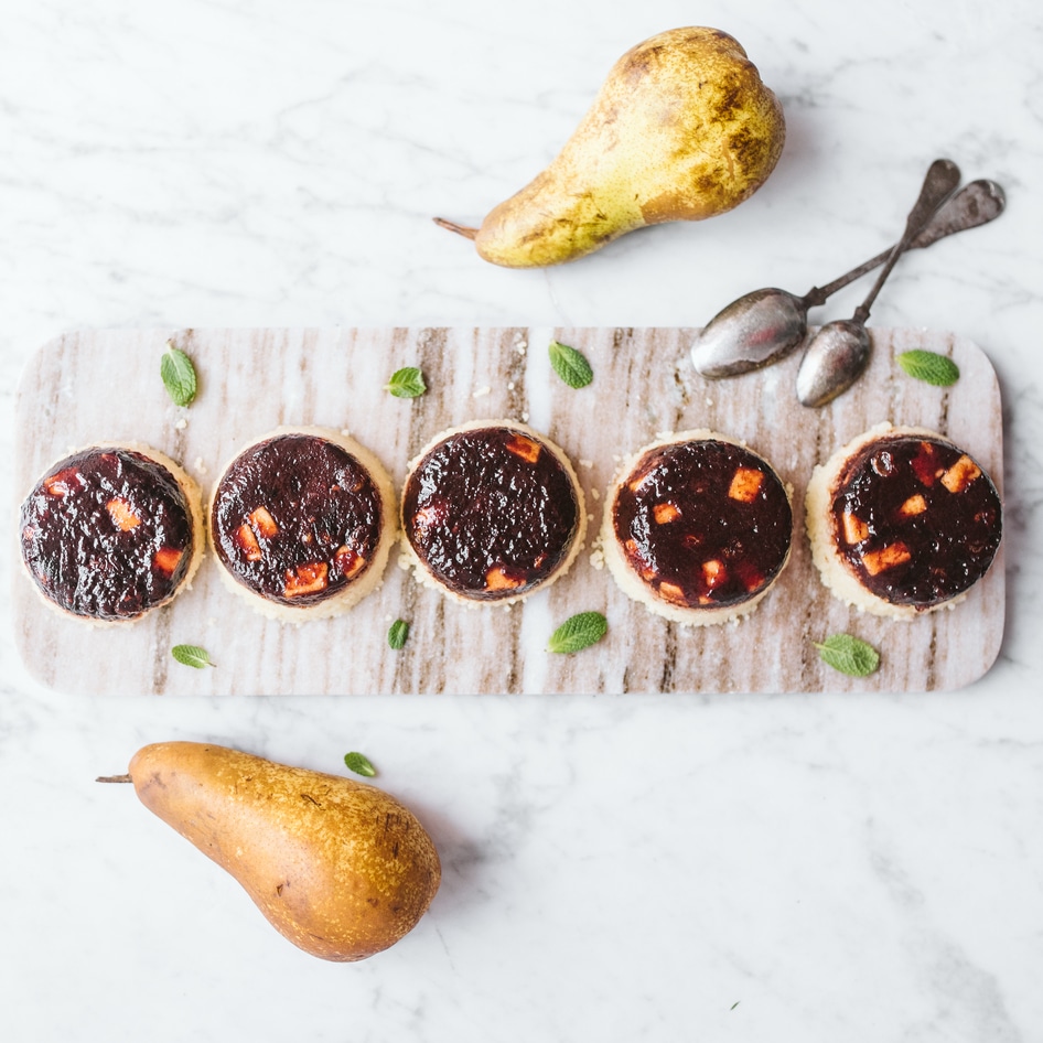 Vegan Pear and Plum Mini Farka Cakes