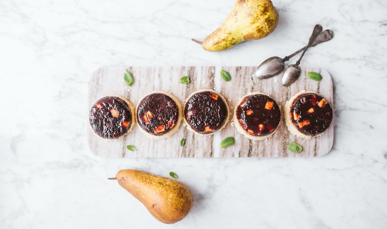 Vegan Pear and Plum Mini Farka Cakes