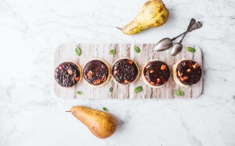 Vegan Pear &amp; Plum Mini Farka Cakes