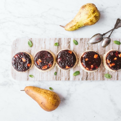 Vegan Pear & Plum Mini Farka Cakes