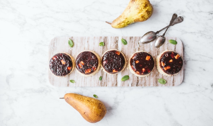 Vegan Pear & Plum Mini Farka Cakes