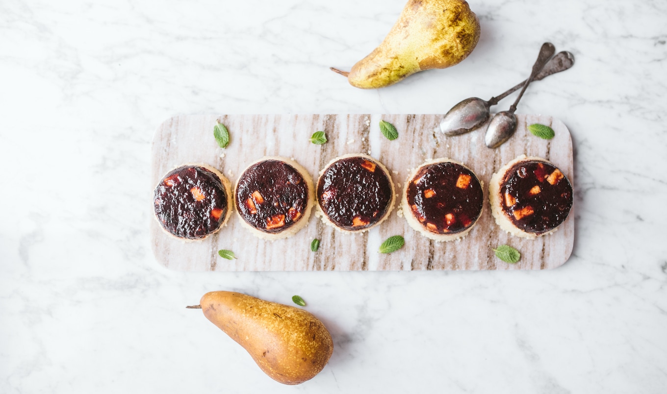 Vegan Pear & Plum Mini Farka Cakes