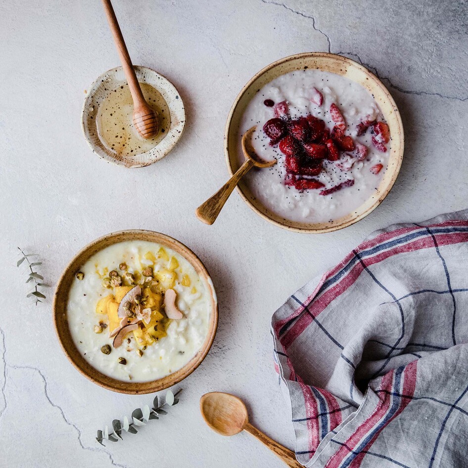 Pineapple Pomegranate Breakfast Rice Pudding