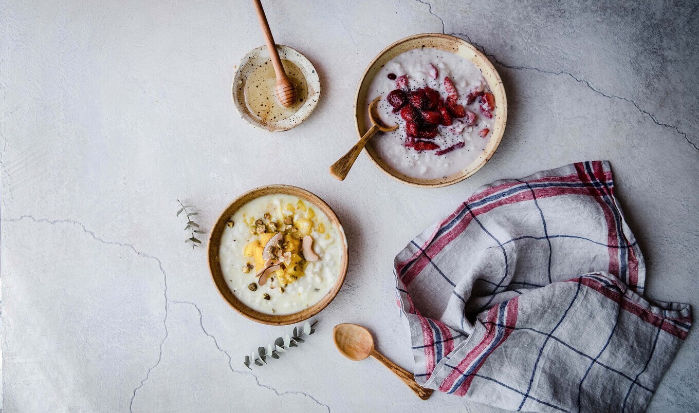 Pineapple Pomegranate Breakfast Rice Pudding