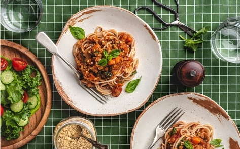 Vegan Red Lentil Marinara Spaghetti