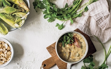 Creamy Vegan Corn Chowder with Jalapeños