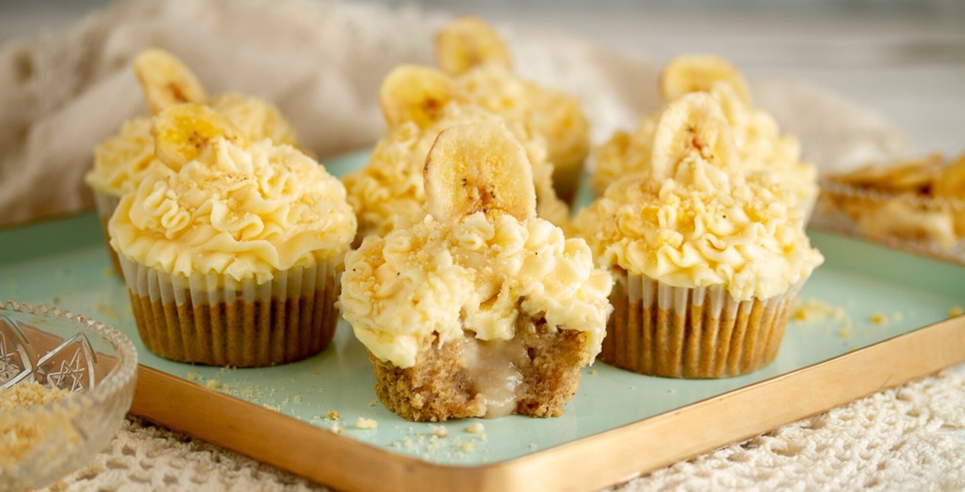 Vegan (and Gluten-Free!) Banana Cream Cupcakes