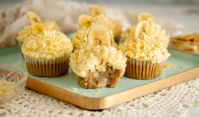 Vegan and Gluten-Free Banana Cream Cupcakes