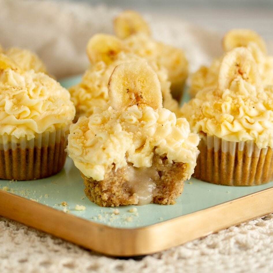Vegan and Gluten-Free Banana Cream Cupcakes