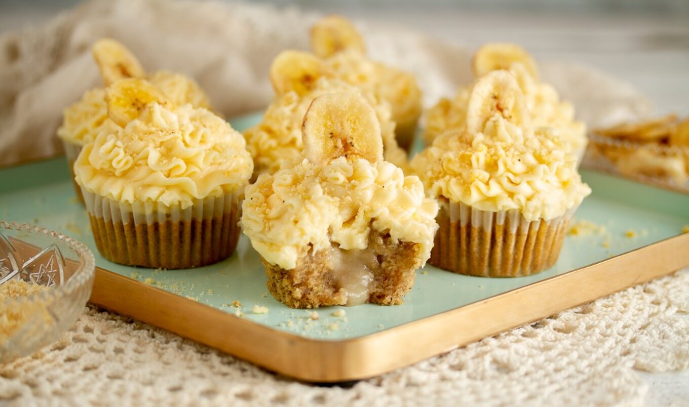 Vegan and Gluten-Free Banana Cream Cupcakes