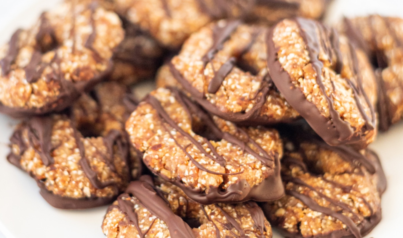 Vegan No-Bake Girl Scout Samoas
