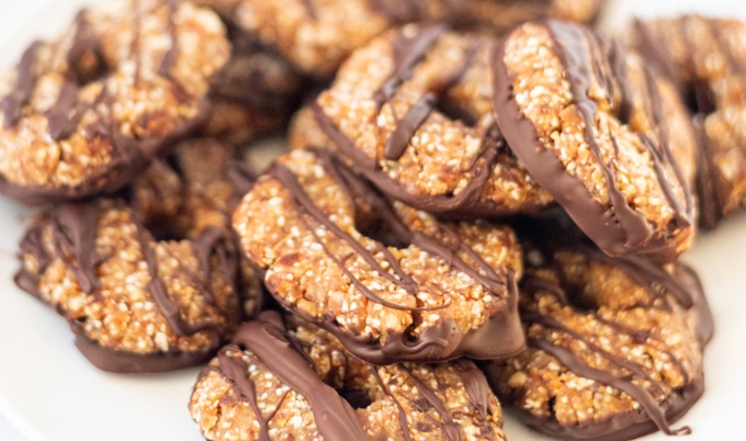 Vegan No-Bake Girl Scout Samoas
