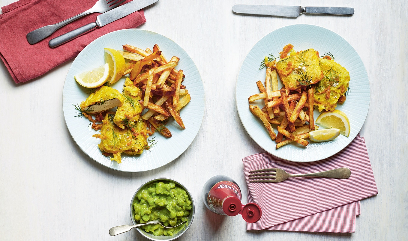 Crispy Beer-Battered Tofu Fish and Chips