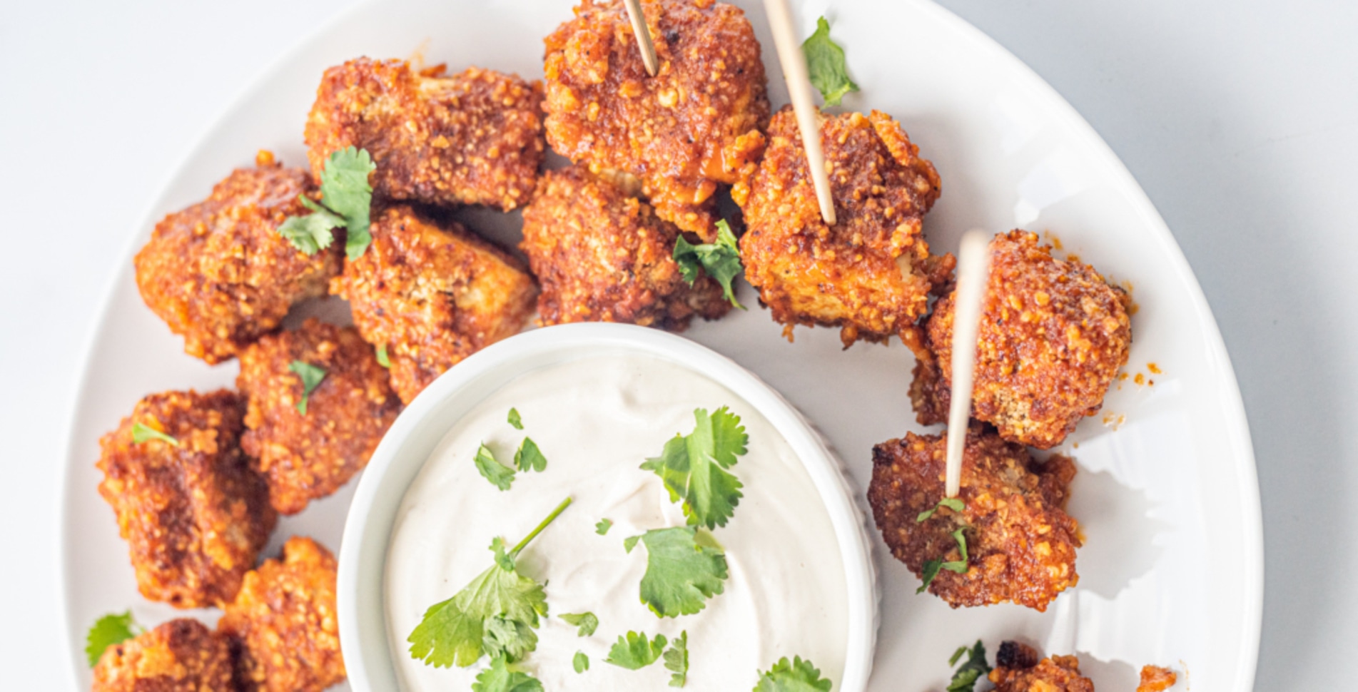 Spicy Vegan Air-Fried Buffalo Tofu Poppers