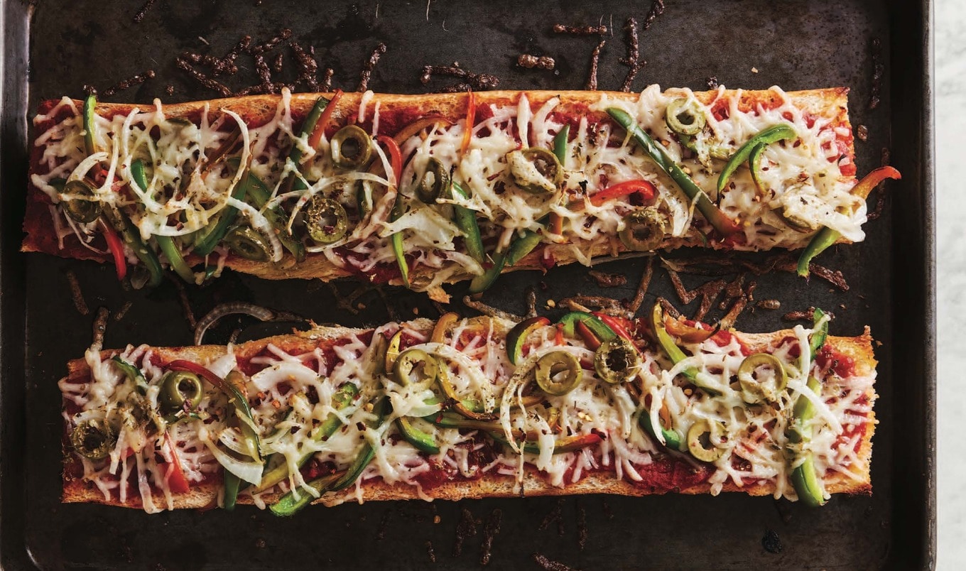 Easy, Cheesy Vegan French Bread Pizza