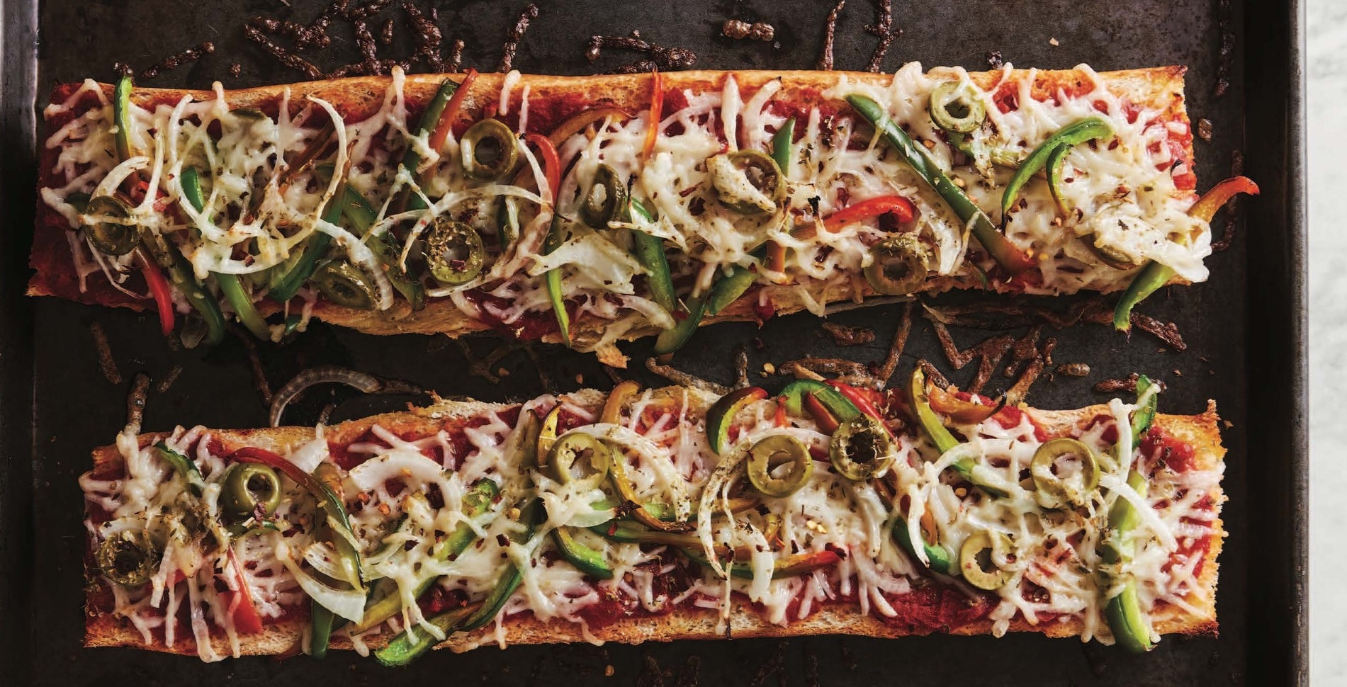 Easy, Cheesy Vegan French Bread Pizza
