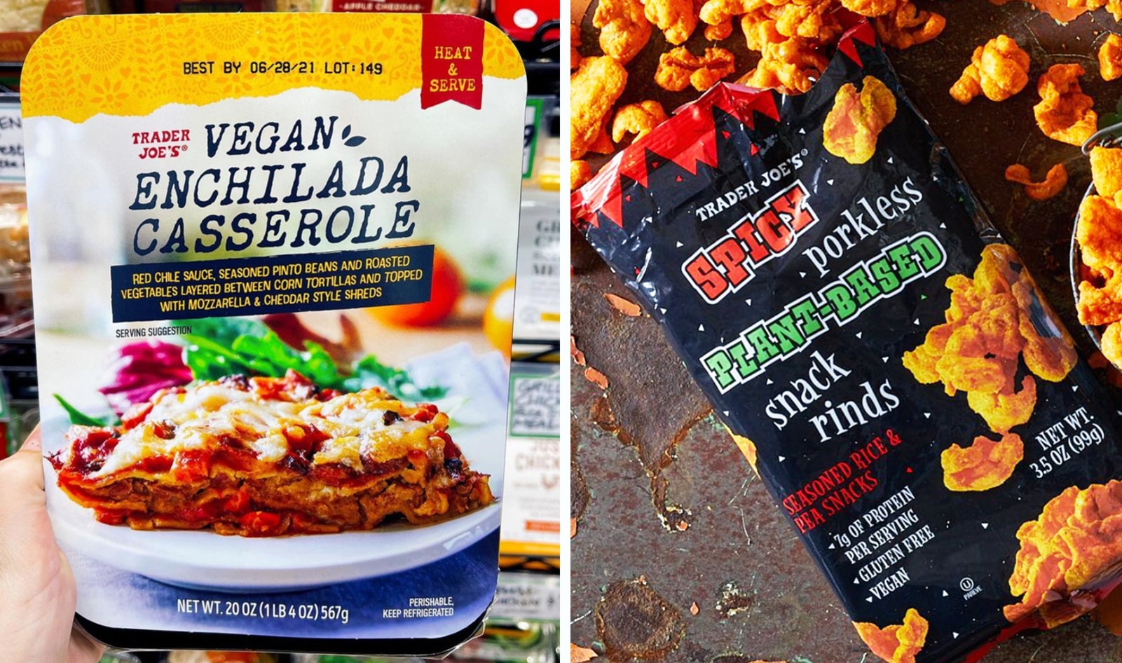 Trader Joe’s Just Launched Vegan Pork Rinds and Enchilada Casseroles&nbsp;