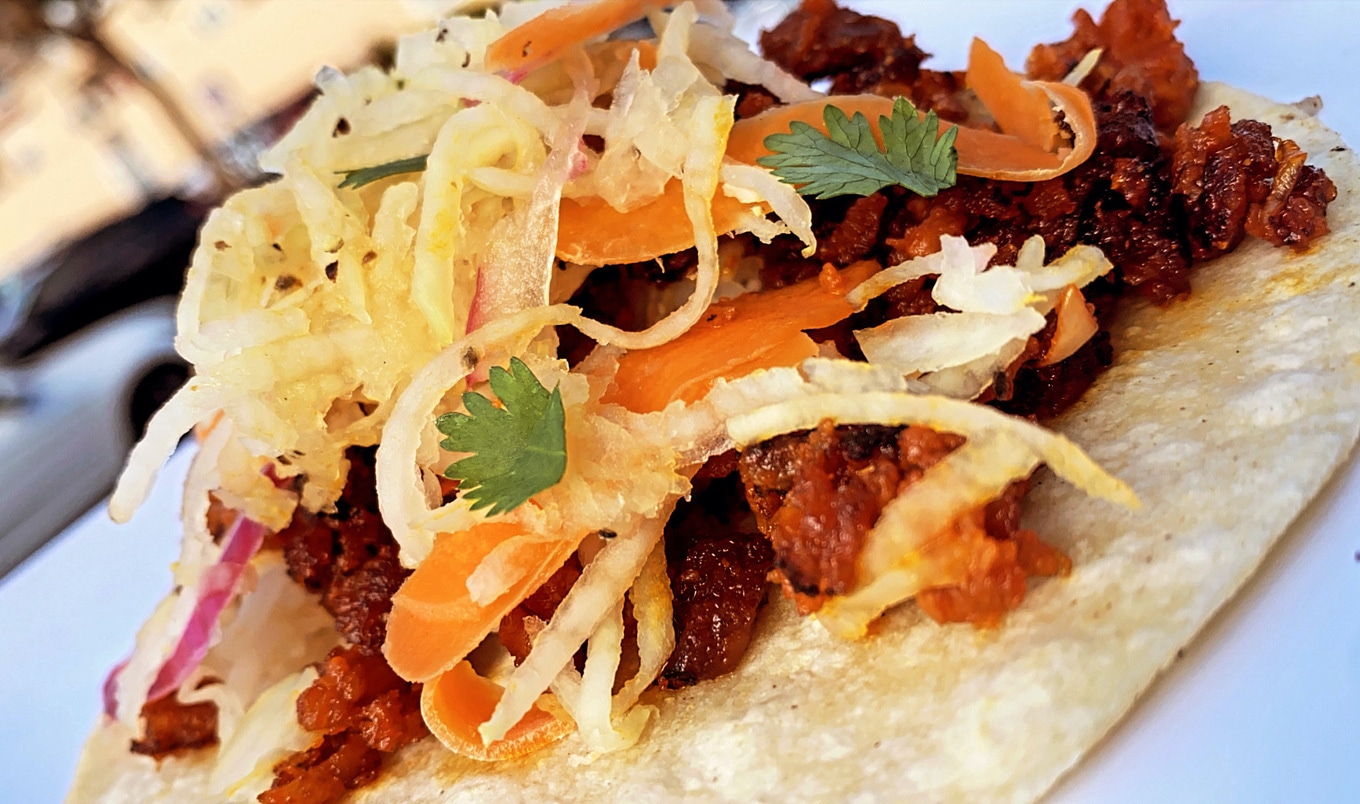 Grilled Mushroom and Tofu Sisig Tacos