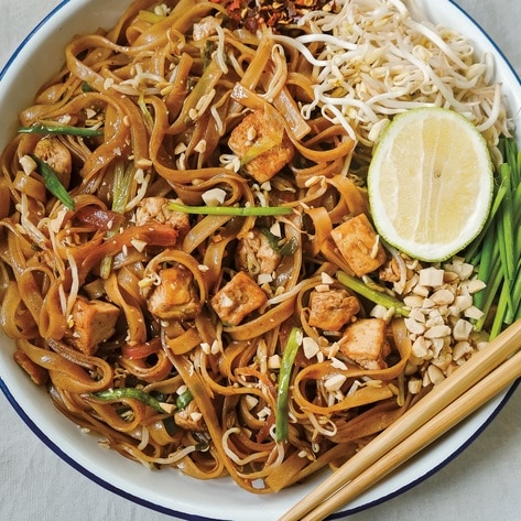 Saucy Vegan Pad Thai With Crisp Pan-Fried Tofu