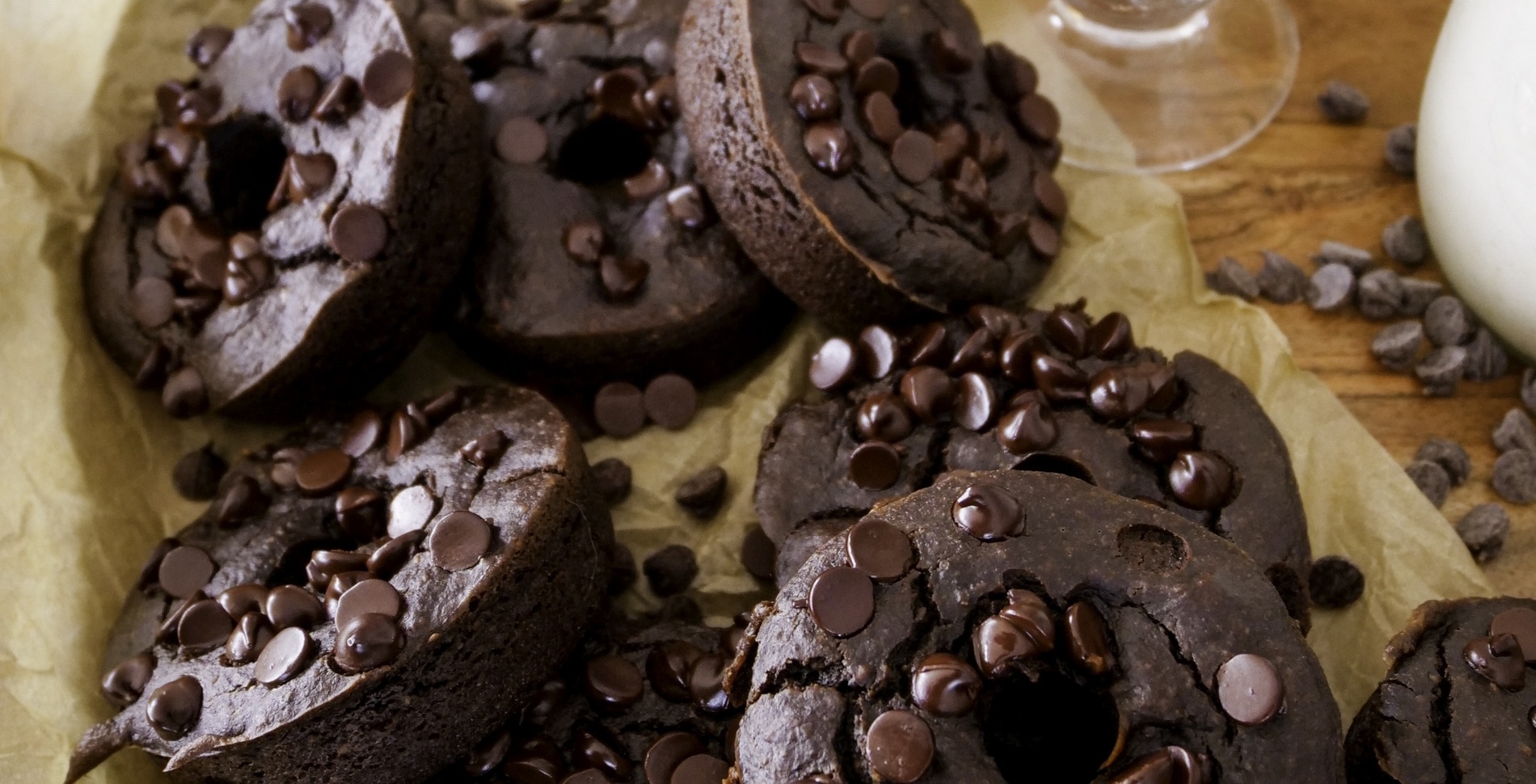 Vegan Double Chocolate Brownie Doughnuts