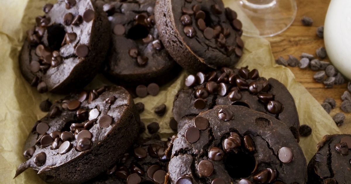 Vegan Double Chocolate Brownie Doughnuts | VegNews