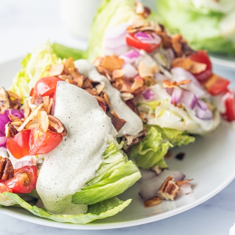 Vegan Wedge Salad With Smoky Coconut Bacon and Hemp Seed Ranch Dressing