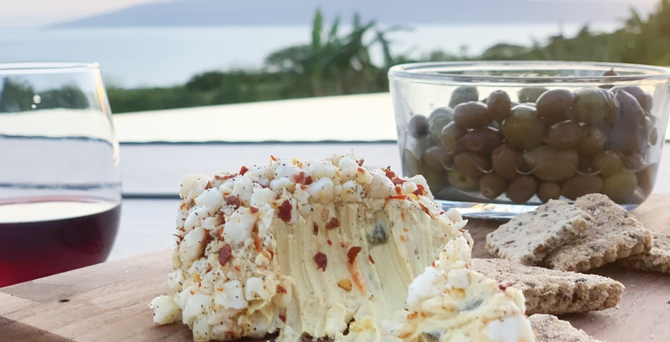Vegan Macadamia Nut and Herb-Crusted Swiss Cheeseballs