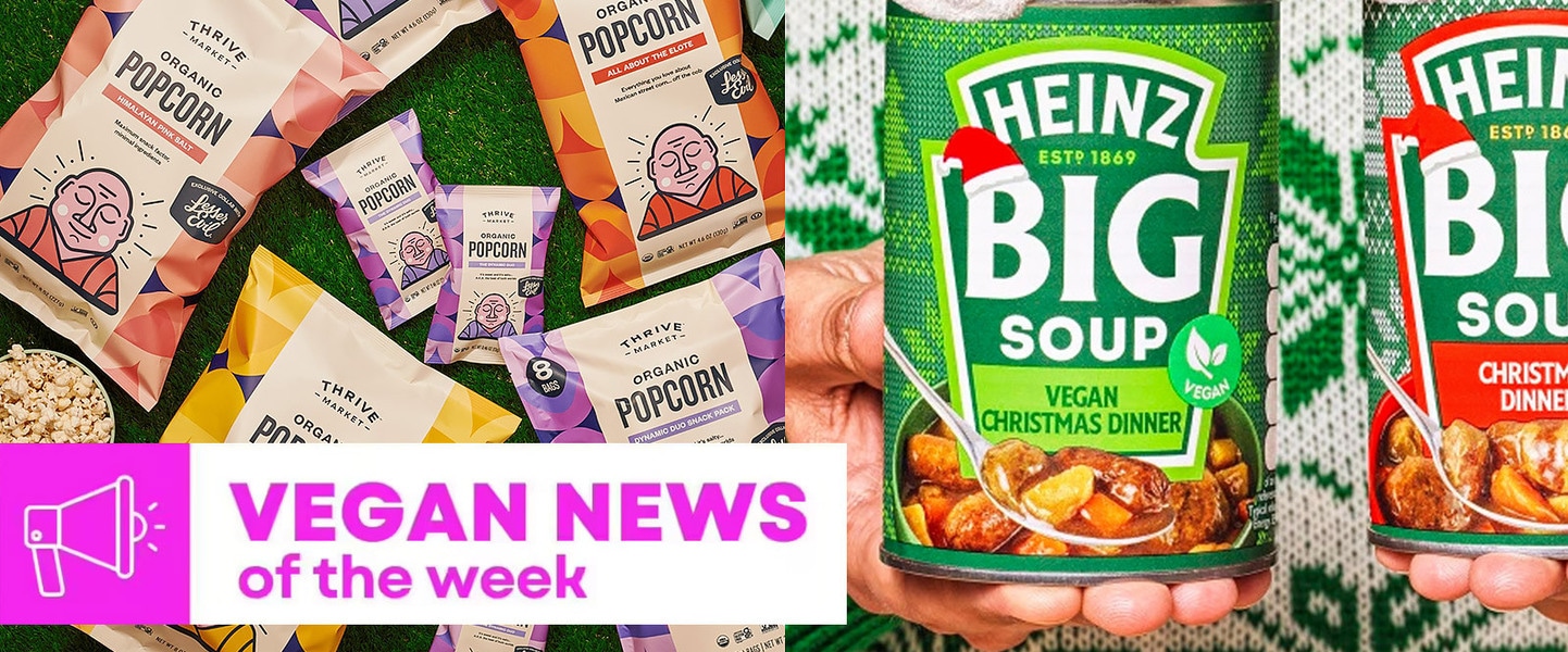 Heinz Christmas Soup, Elote Popcorn, and More Vegan Food News of the Week 