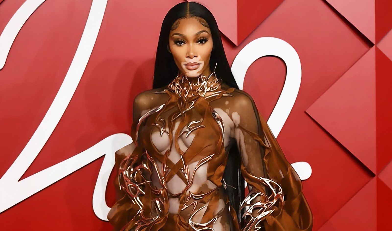 Winnie Harlow Sends a Sustainability Message in a Magnum Vegan Cocoa Husk Dress