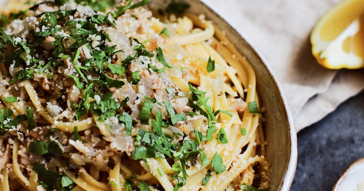 Linguine With Vegan White Clam Sauce | VegNews