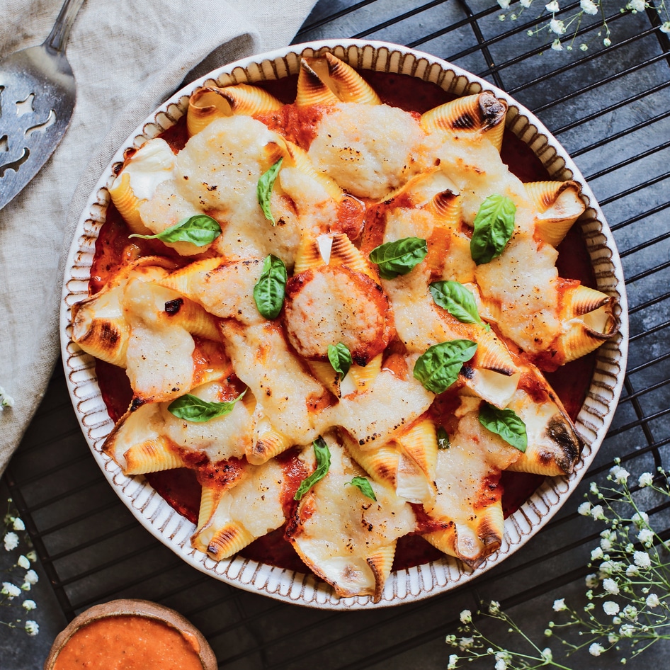 Vegan Sausage and Ricotta Stuffed Shells With Vodka Sauce