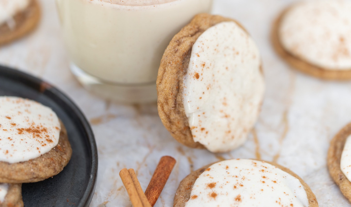 Vegan Chai-Spiced Sugar Cookies With Spiked Eggnog Frosting