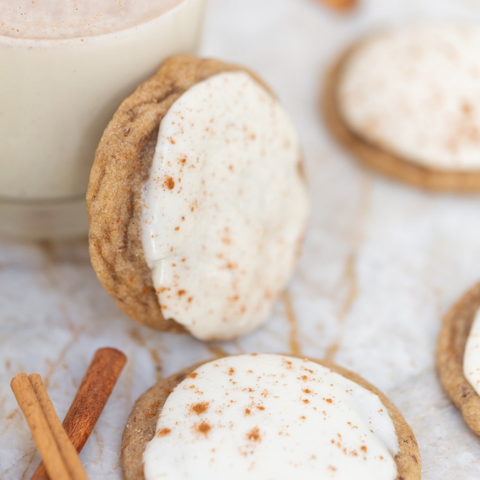 Vegan Chai-Spiced Sugar Cookies With Spiked Eggnog Frosting